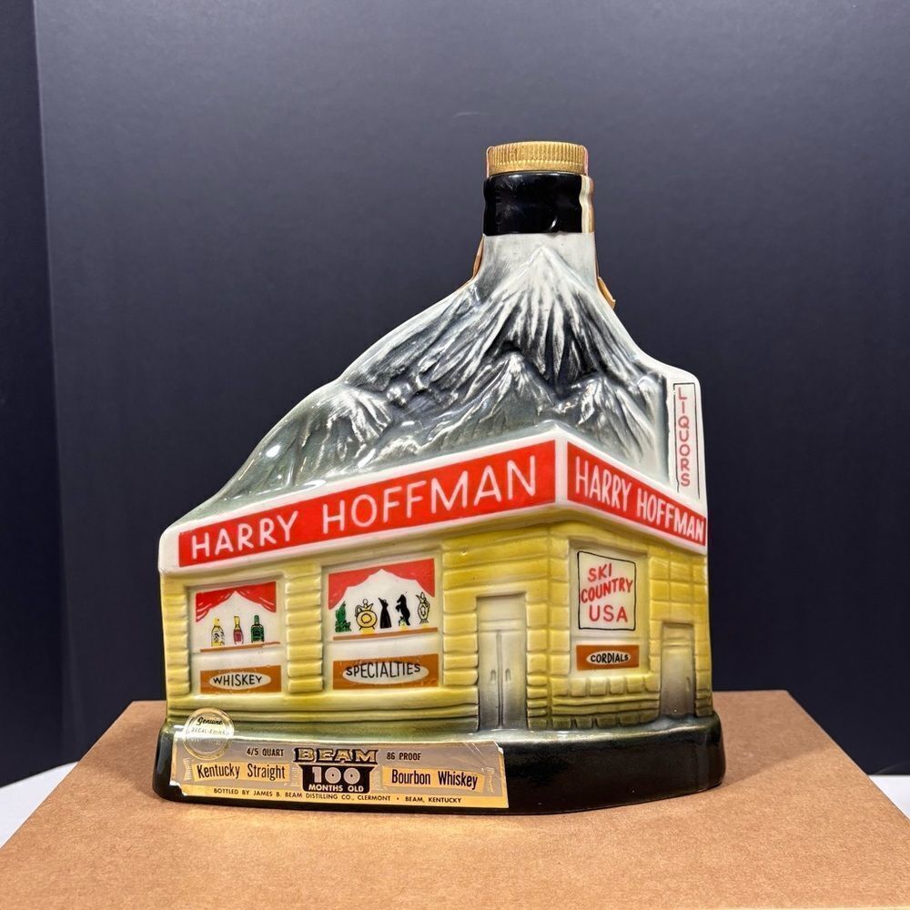 Jim Beam "Harry Hoffman Ski Country USA" EMPTY decanter, Vintage 1969 Colorado